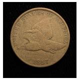 1857 Flying Eagle Cent F+