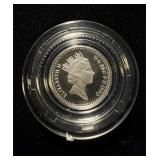 1990 UK 5p .925 Silver Gem PF Orig Capsule