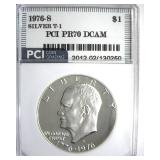 1976-S Silver T1 Ike PR70 DCAM LISTS $950