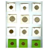 1852-1951 1C-50C Some Silver 12 Pc Lot
