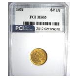 1852 Gold $2.50 MS65 LISTS $6500