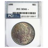 1896 Morgan PCI MS65+ Nice Toning