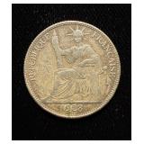 1928-A French Indochina 20 Centiemes XF