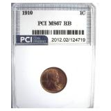 1910 Cent MS67 RB LISTS $1500