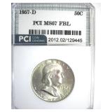 1957-D Franklin MS67 FBL LISTS $2500