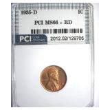 1935-D Cent MS66+ RD LISTS $160