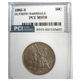 1995-S 50c Olympic Baseball PCI MS70