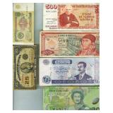10 Vintage Bank Notes New Zealand Iraq Mexico