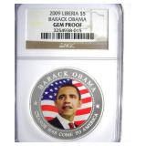 2009 $5 NGC Gem Proof Liberia Barack Obama