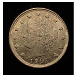 1901 Liberty Nickel AU+