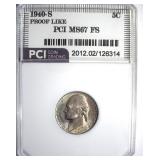 1940-S Nickel MS67 FS PL LISTS $775 IN 67 FS