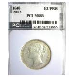1840 Rupee PCI MS63 India