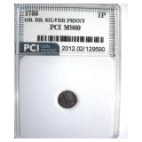 1755 Silver Penny PCI MS60 Great Britain