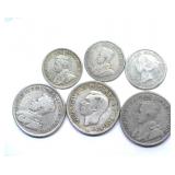1880-1939 Silver 10C AND 25C Low Mintages Canada