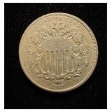 1867-Raise Shield Nickel XF+