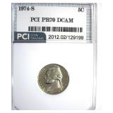 1974-S Nickel PR70 DCAM LISTS $2600