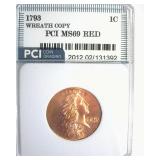 1793 Wreath 1C PCI MS69 RD Copy