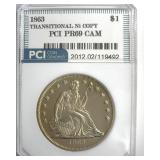 1863 Dollar PCI PR69 CAM Transitional Ni Copy