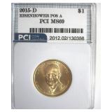 2015-D Pos A $1 Eisenhower PCI MS69