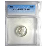 1963 Dime ICG PR69 DCAM
