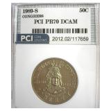 1989-S 50c Congress PR70 DCAM LISTS $115