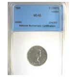 1954 5 Cents NNC MS66 Canada