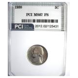 1938 Nickel MS67 FS LISTS $450