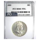1955 Franklin PCI MS65 FBL Key Date