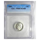 1964 Dime ICG PR69 DCAM