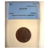 1861 Cent NNC MS60 BR New Brunswick