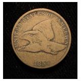 1857 Flying Eagle Cent F