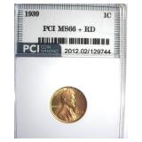 1939 Cent PCI MS66+ RD