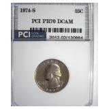 1974-S Quarter PR70 DCAM LISTS $800