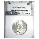 1955 Franklin PCI MS65 FBL Key Date