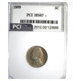 1939 Nickel MS67+ LISTS $550