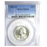1963-D Quarter PCGS MS65