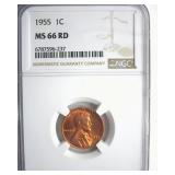 1955 Cent NGC MS66 RD