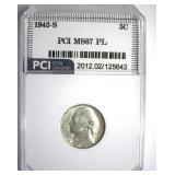1942-S Nickel PCI MS67 PL