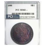 1896 Morgan PCI MS65+ Reddish To Blue