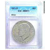 1971-S Silver Ike ICG MS67+ LISTS $3150