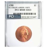 1793 Chain 1C PCI MS69 RD S-1 Ameri Copy