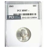 1941 Quarter MS67+ LISTS $1000
