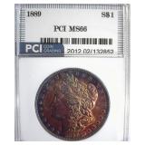 1889 Morgan MS66 LISTS $1000