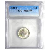 1960-D Dime ICG MS67 FB LISTS $400