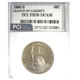 1986-S 50c Statue of Liberty PCI PR70 DCAM