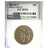 1991-95-P 50c World War II PCI MS70