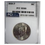 2010-P Kennedy MS68 LISTS $525