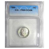 1964 Dime ICG PR69 DCAM