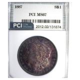 1887 Morgan MS67 LISTS $1600
