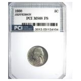 1938 Nickel MS68 FS LISTS $1850 IN 67+ FS